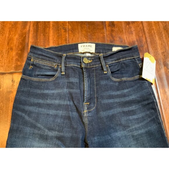 Frame Dark Wash Le High Skinny Blue Denim Jeans, Size 26 - Picture 2 of 8